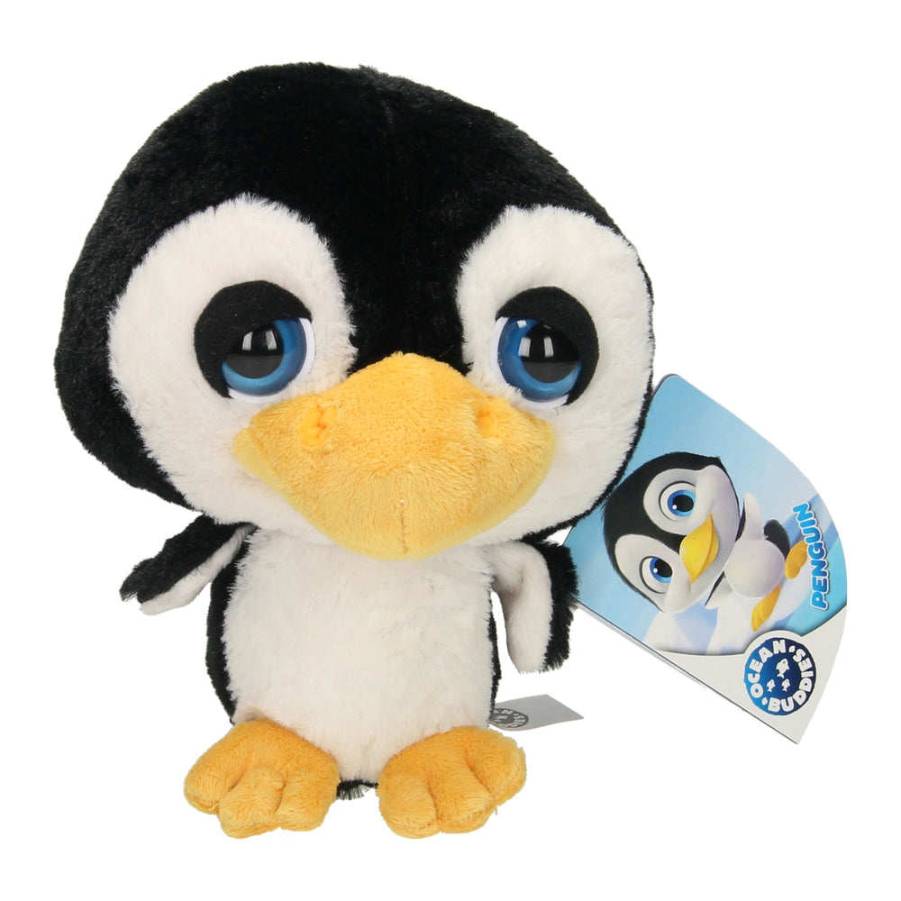 Knuffel big head pluche pinguin, 22cm