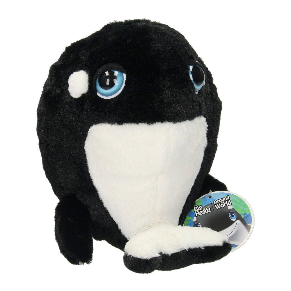 Knuffel big head pluche walvis, 21cm