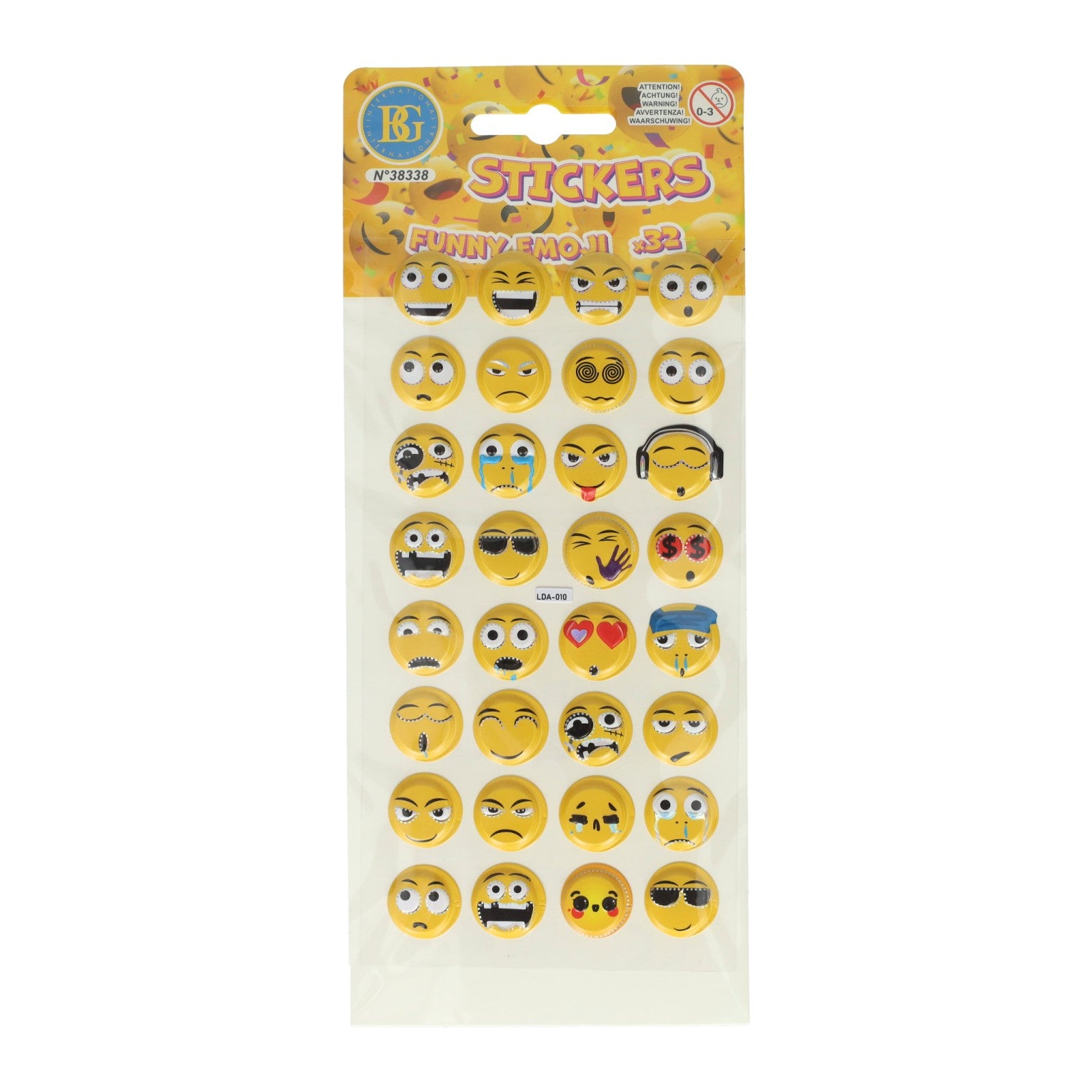 3d stickers - 32 lachgezicht stickers