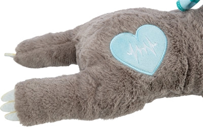 Trixie Pluche luiaard grijs met hartslag voor puppy
