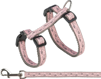 Trixie kattentuig met riem grijs roze