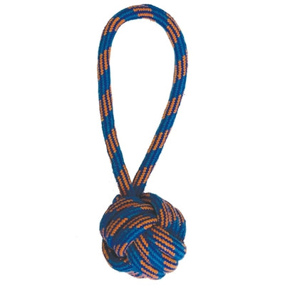 Happy pet touwbal tugger flostouw blauw oranje