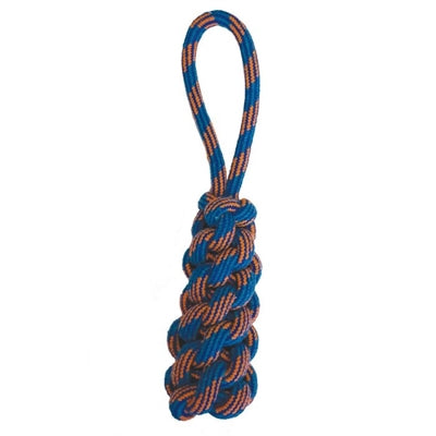 Happy pet gedraaide tugger flostouw blauw oranje
