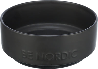 Trixie ceramic dog bowl with rubber base, black
