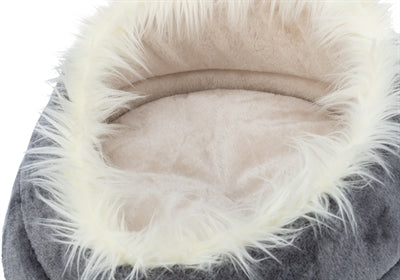 Trixie hondenmand minou rond soft edition grijs lichtgrijs