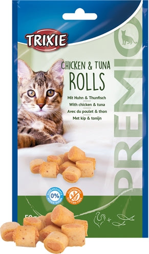 Trixie Premio kip tonijnrolletjes voor katten glutenvrij