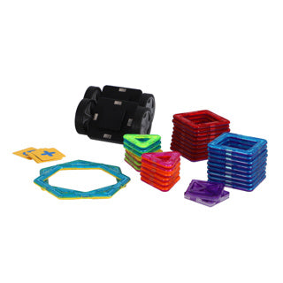 Science magnetische tegels diverse vormen 40 delig 5,5 cm 
