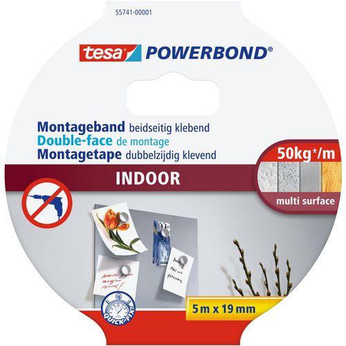 Montagetape tesa powerbond 19 mm x 5 m oranje