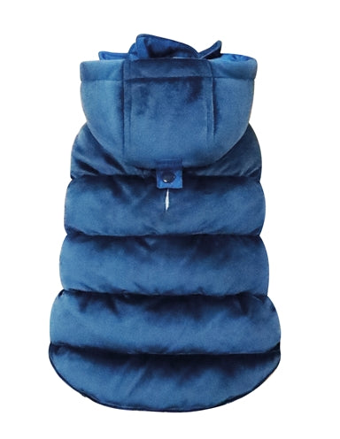 Croci hondenjas fluwelen gevoerd blauw