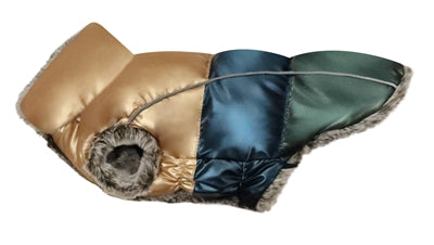 Croci hondenjas rapsody metallic gevoerd goud blauw groen