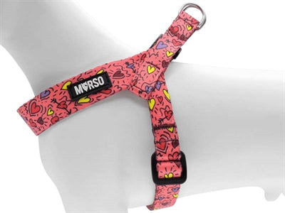 Morso mini hondentuig verstelbaar gerecycled roze denk roze