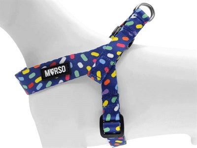Morso Mini hondentuig verstelbaar gerecycled colour invaders paars