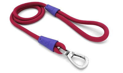 Morso Hondenriem normaal touw gerecycled rood fluweel rood