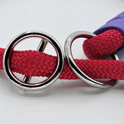 Morso Halve slip halsband hond normaal touw gerecycled rood fluweel rood