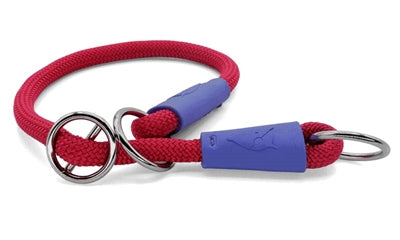 Morso Halve slip halsband hond normaal touw gerecycled rood fluweel rood