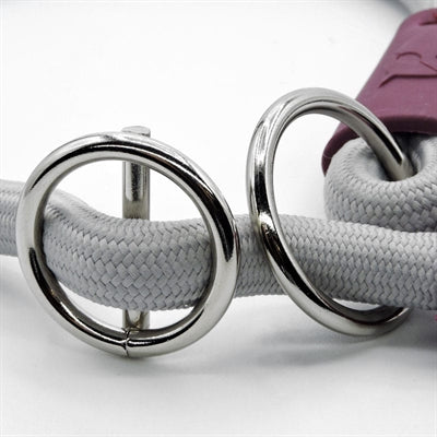 Morso Halve slip halsband hond zacht touw gerecycled grijs grijs