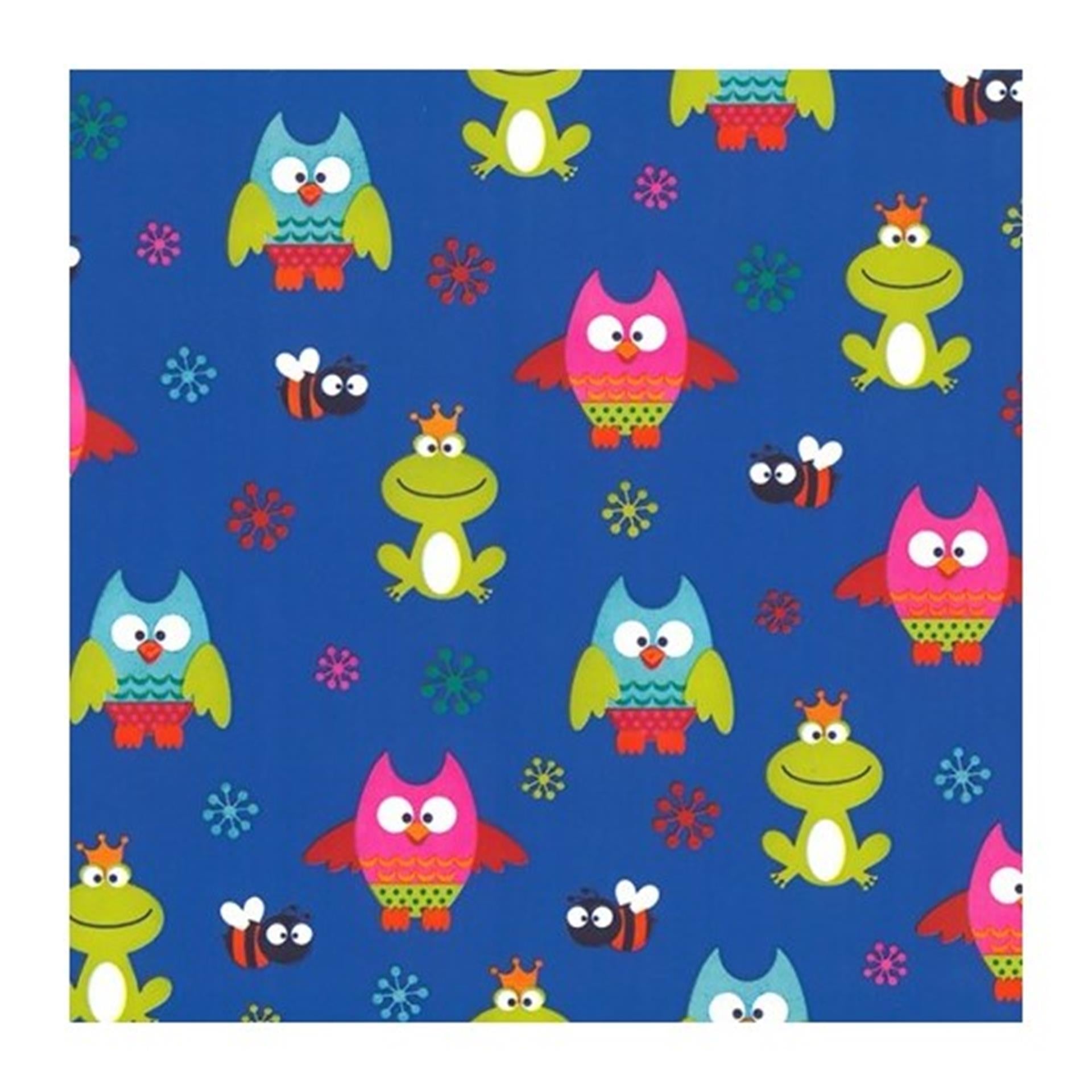 Toonbankrol 30cm blauw uil kikker250