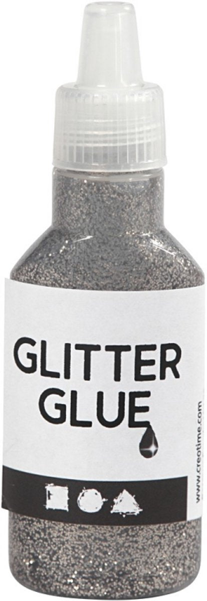 Creative company glitterlijm zilver, 25ml
