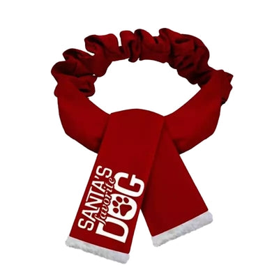 Plenty Gifts kerstsjaal santa's favoriete hond rood