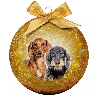 Plenty Gifts kerstbal mat teckel goud