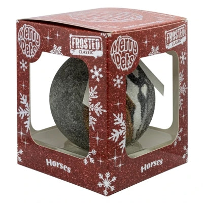 Plenty Gifts kerstbal mat paard zilver