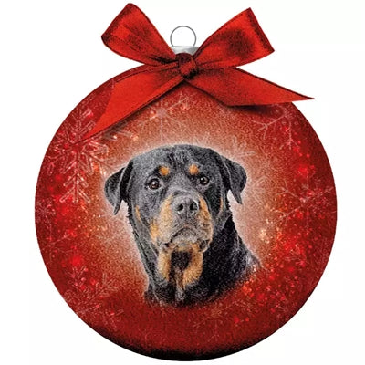 Plenty Gifts kerstbal mat rottweiler rood
