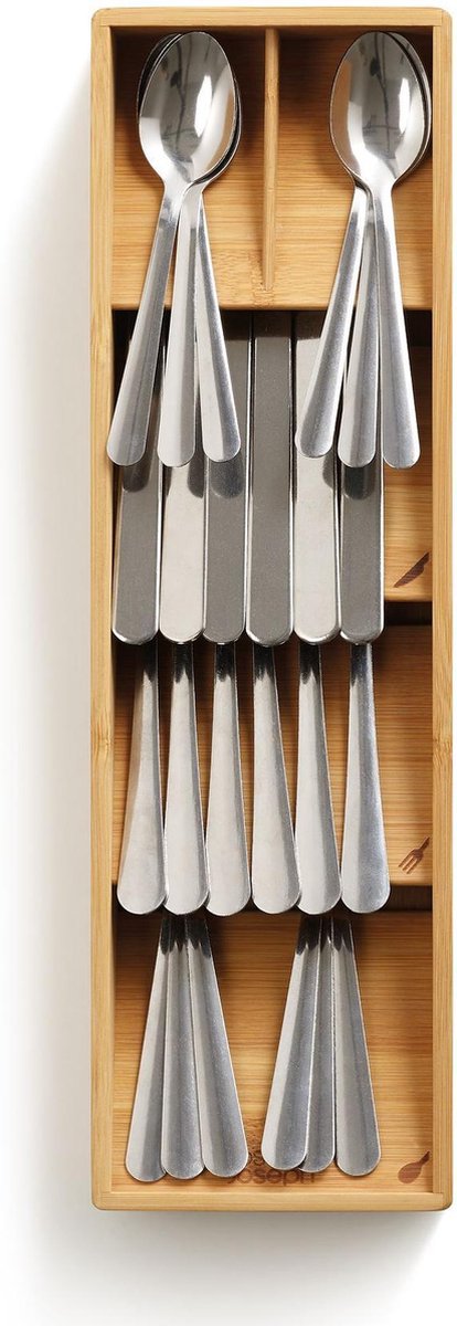 Joseph joseph bestekbak bamboe small - drawerstore - bruin - sorteervakken | duurzaam | anti-slip