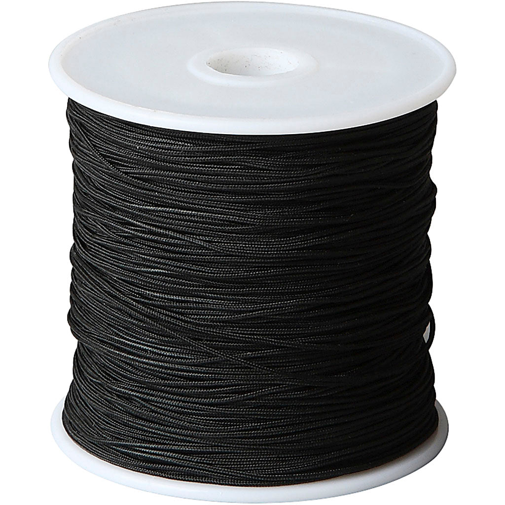 Creativ company polyesterkoord zwart 1 mm, 50m
