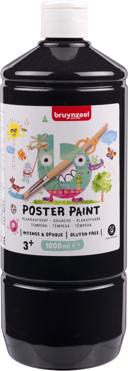 Bruynzeel plakkaatverf 1 liter zwart