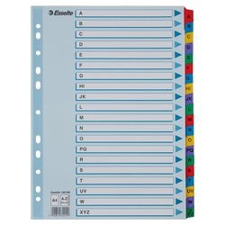 Esselte index a4 - tabs a-z - karton met mylar versterkt - 11-gaats - meerkleurig