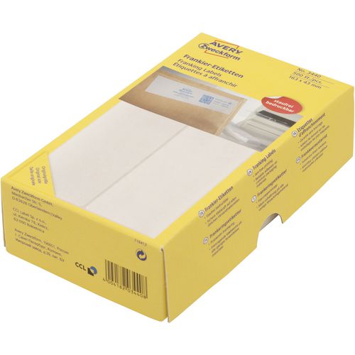 Frankeeretiketten avery zweckform 3433 wit 500 stuks