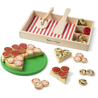 Melissa doug – houten pizzaset – 36 toppings en ingrediënten