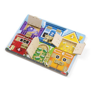 Melissa doug – houten activiteitenbord – sloten en grendels