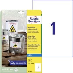 Waterbestendige folie-etiketten avery zweckform j4775-10 polyester wit