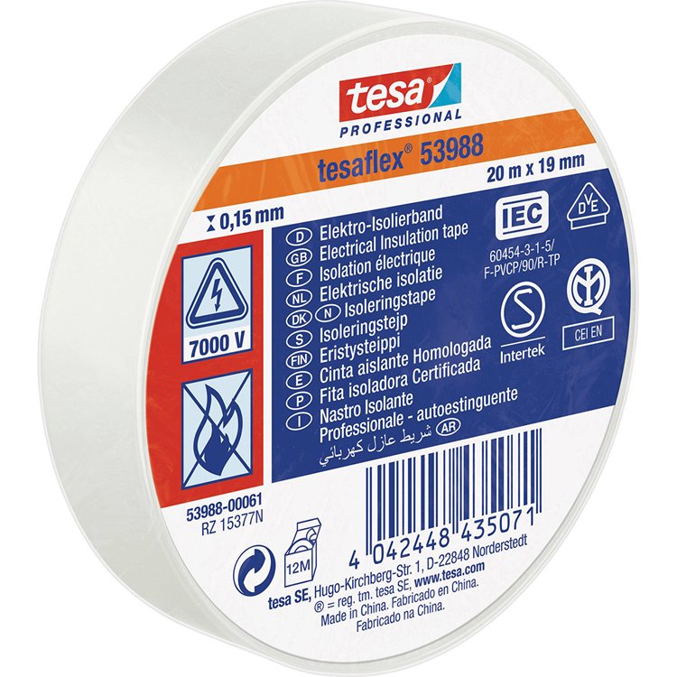 Tesa professional tesa isolatietape 19mm - 20 meter - wit