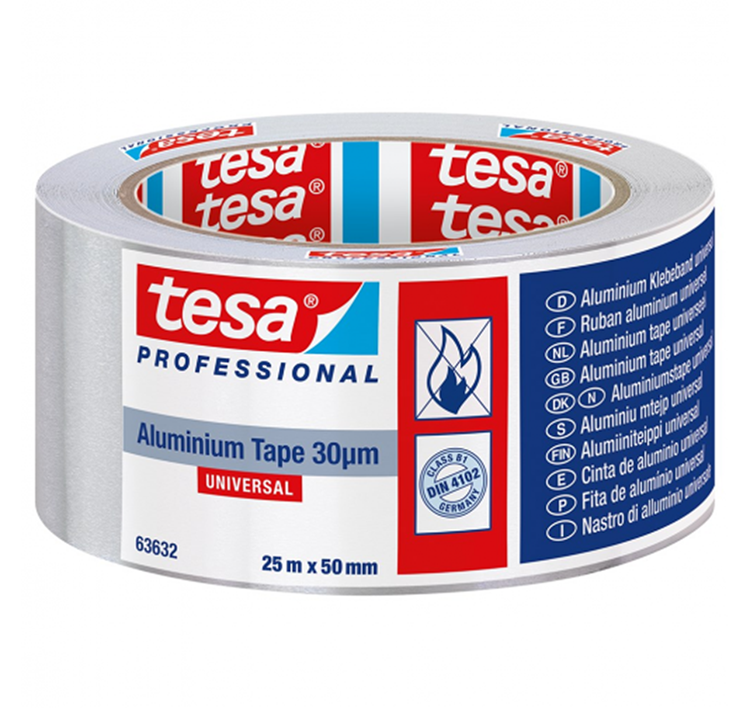 Tesa professional 1062268 - alu tape universal, 30um liner,25mx50mm | 6 stuks