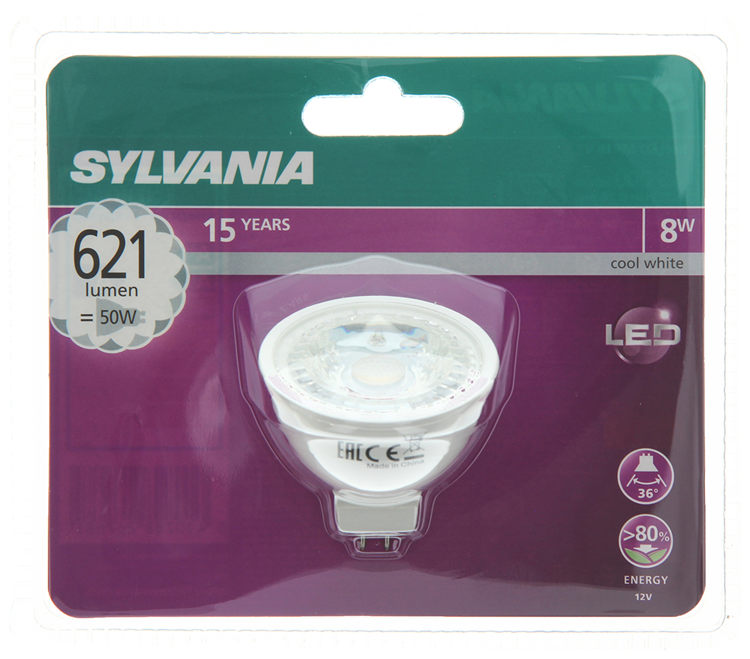 Sylvania 1056548 - syl ledspot kw gu5.3 621lm 8w | 6 stuks