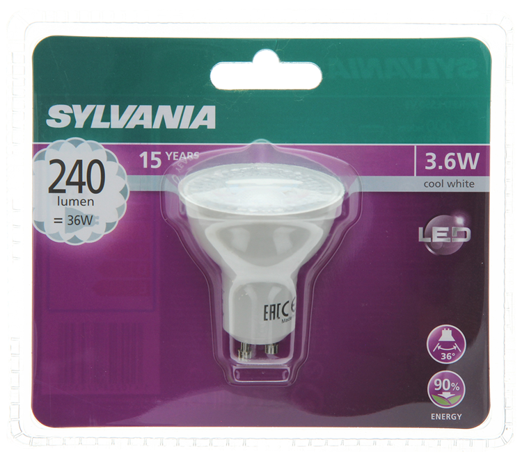 Sylvania 1051061 - refled es50 v3 3.6w 240lm 840 36°bl | 6 stuks