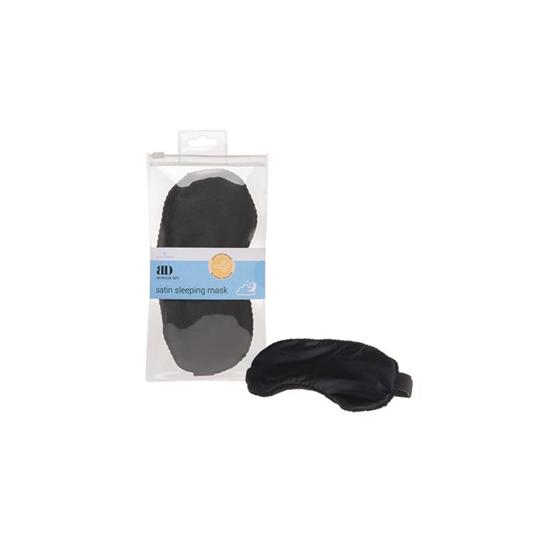 Source balance slaapmasker satijn met elastiek zwart