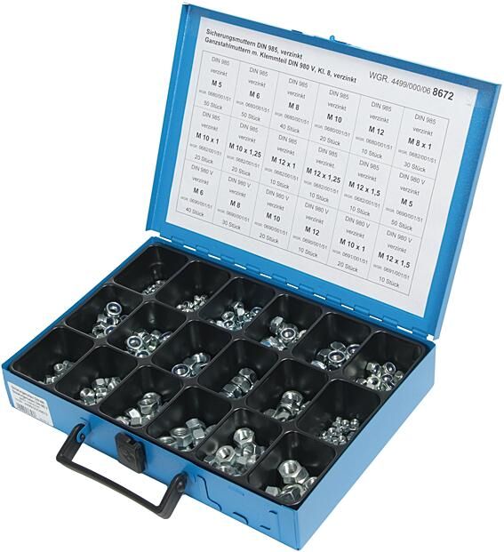 Dresselhaus borgmoeren assortiment sort.locknuts din 985 980 v