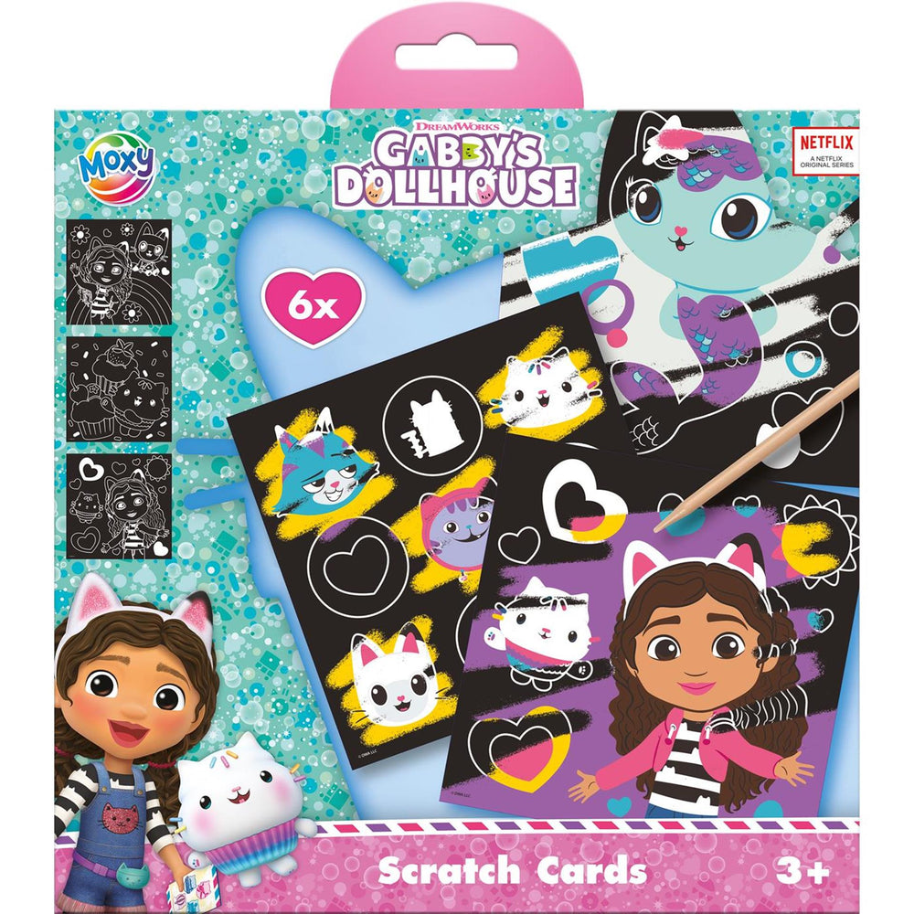 Moxy scratch kaarten gabby's poppenhuis set, 7dlg.
