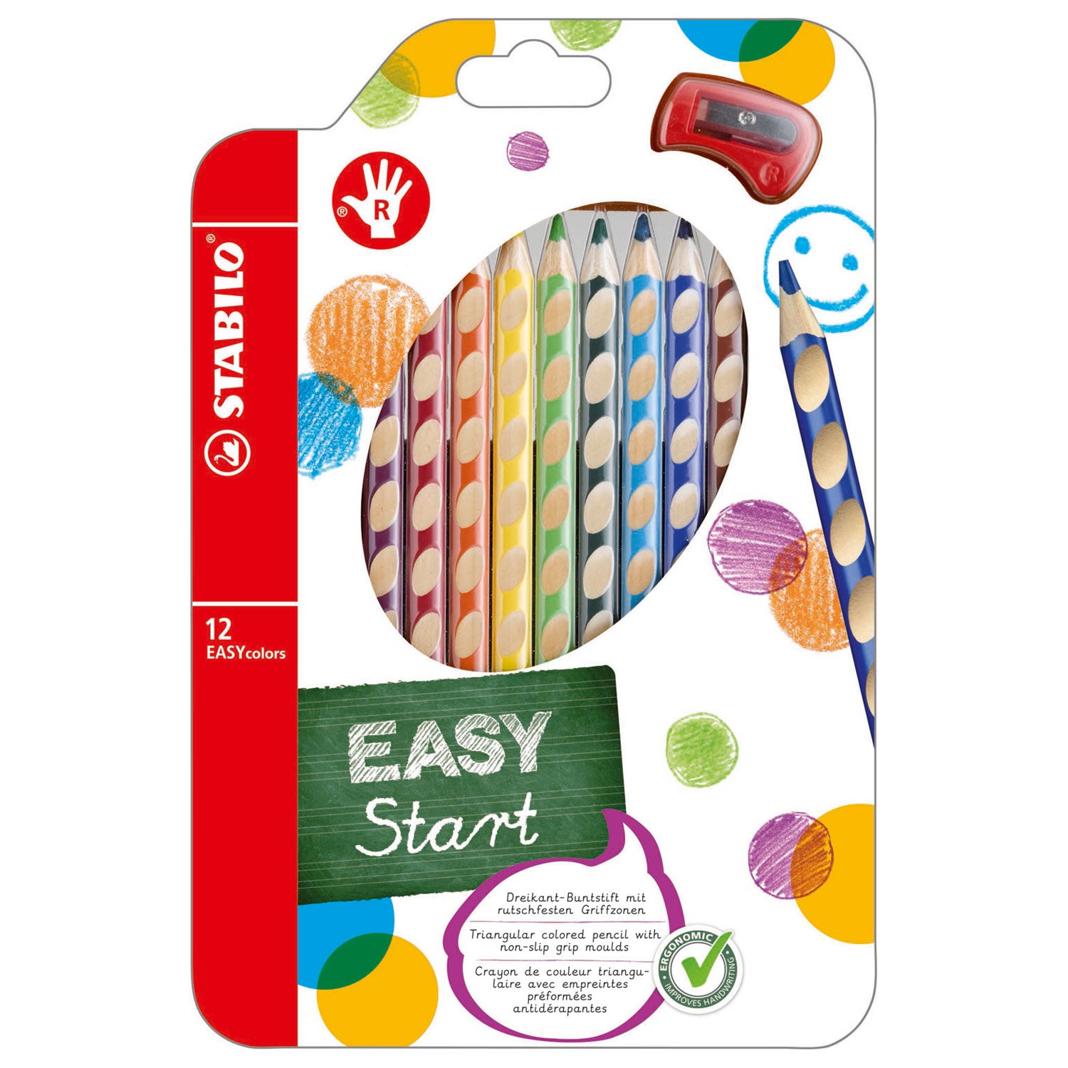 Stabilo Easycolors Colored Pencils Right-Handed - 12 pcs. + Sharpener