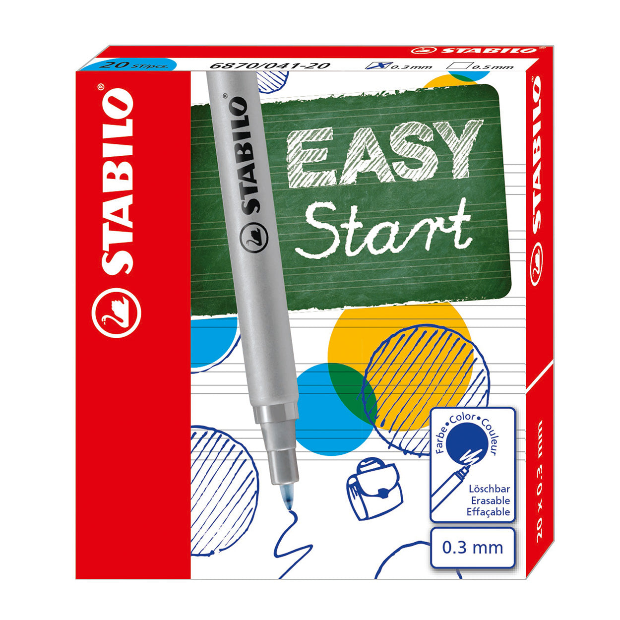 STABILO EASYoriginal 20 Navullingen Fijn - Blauw