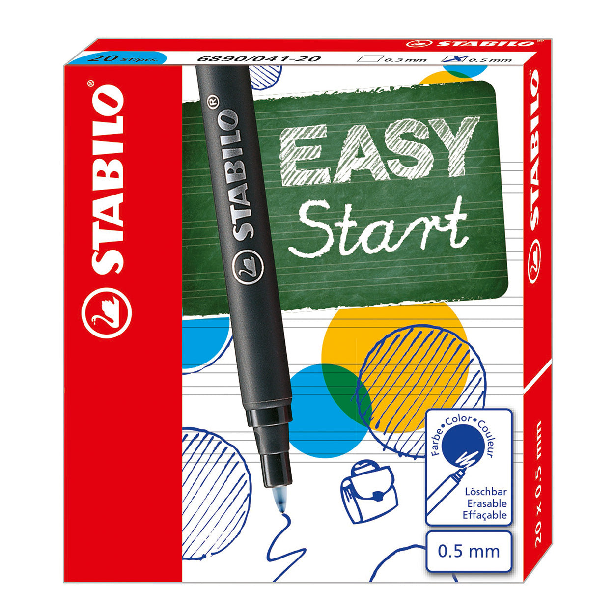 Stabilo easyoriginal - penvulling - medium 0,5 mm - doos met 20 stuks