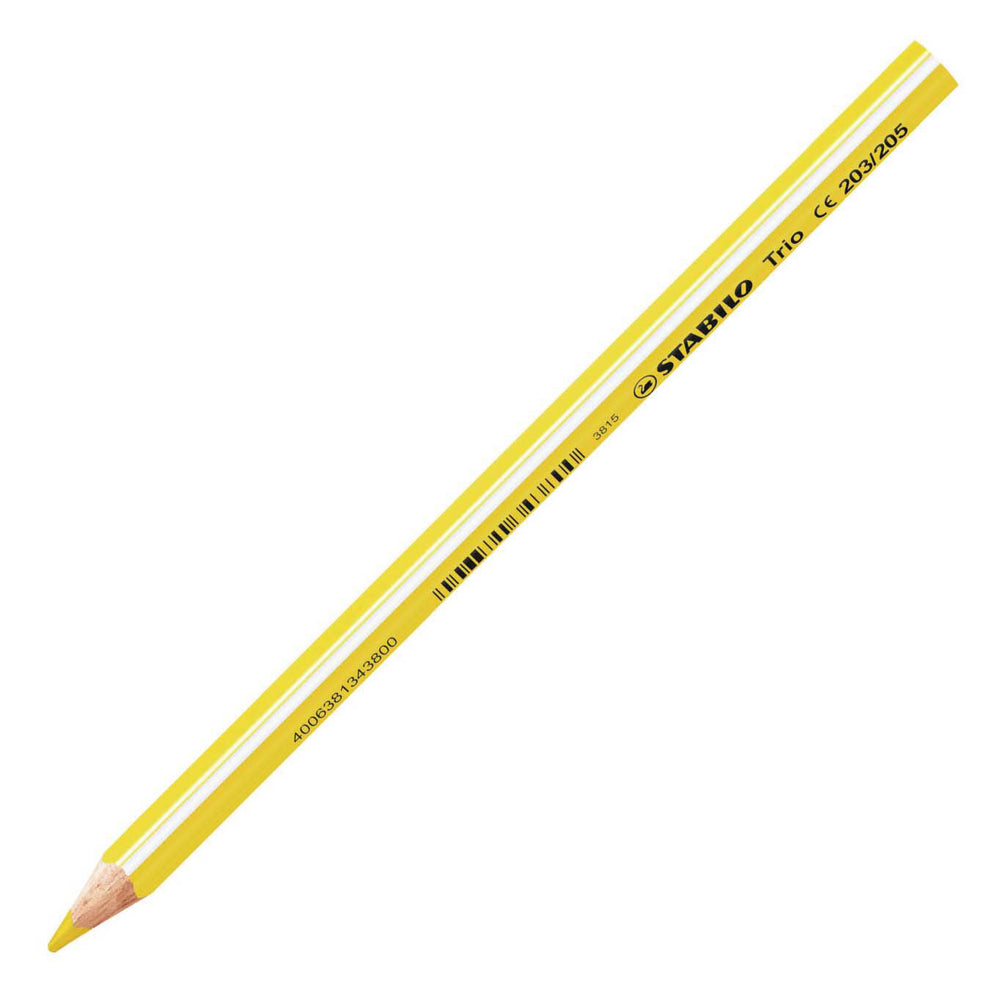 Stabilo trio thick - driekantige kleurpotloden met extra dikke kern 4,2 mm - etui met 12 kleuren
