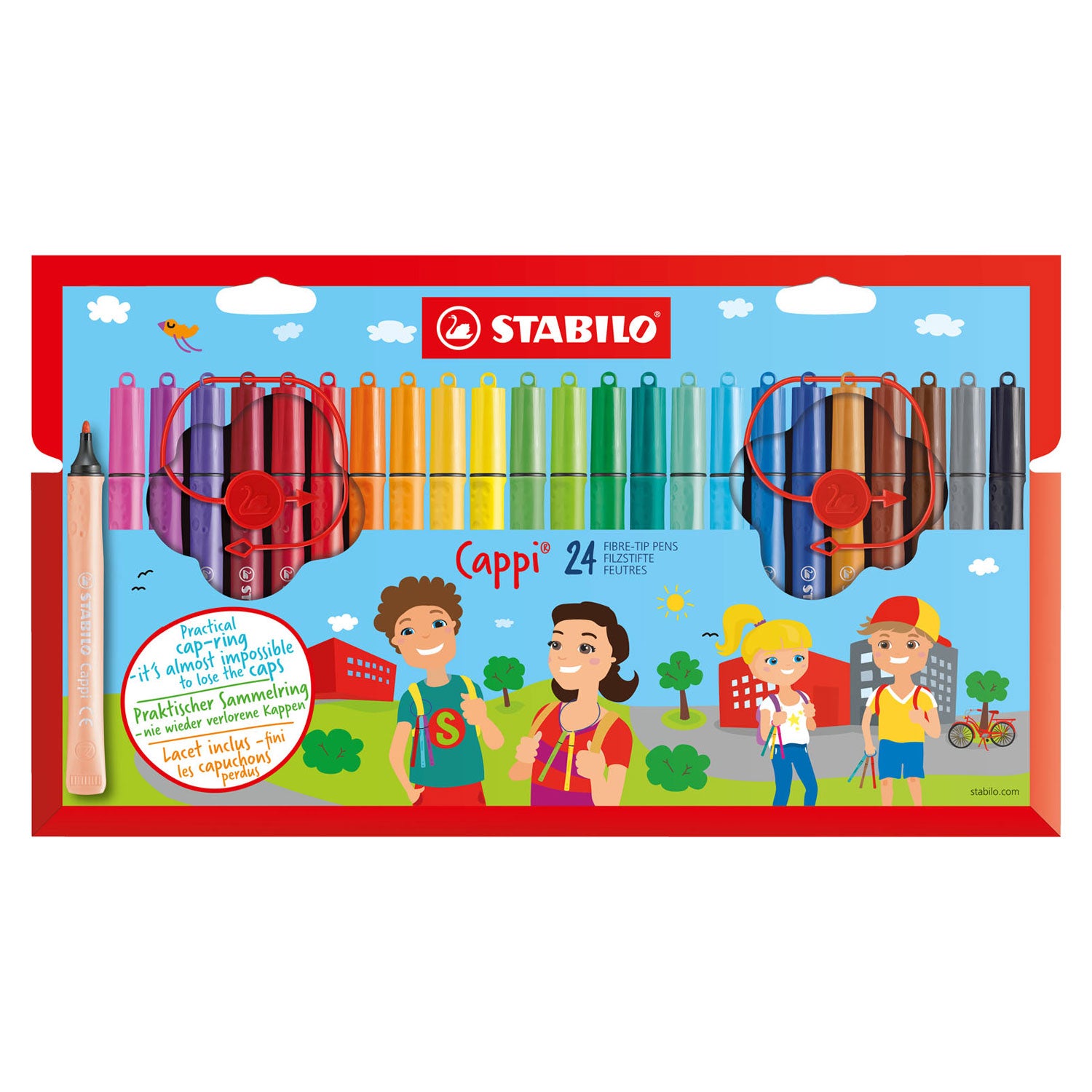 Stabilo cappi - viltstift - set met 24 stuks