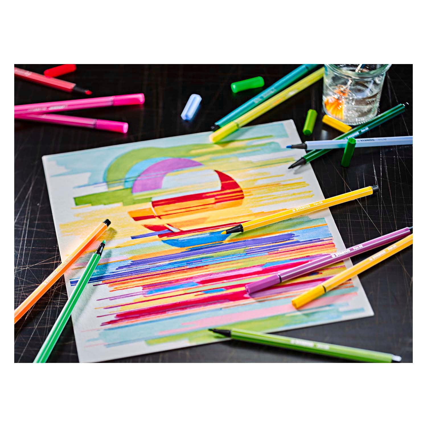 STABILO Pen 68 in Metalen Doos, 40kl.