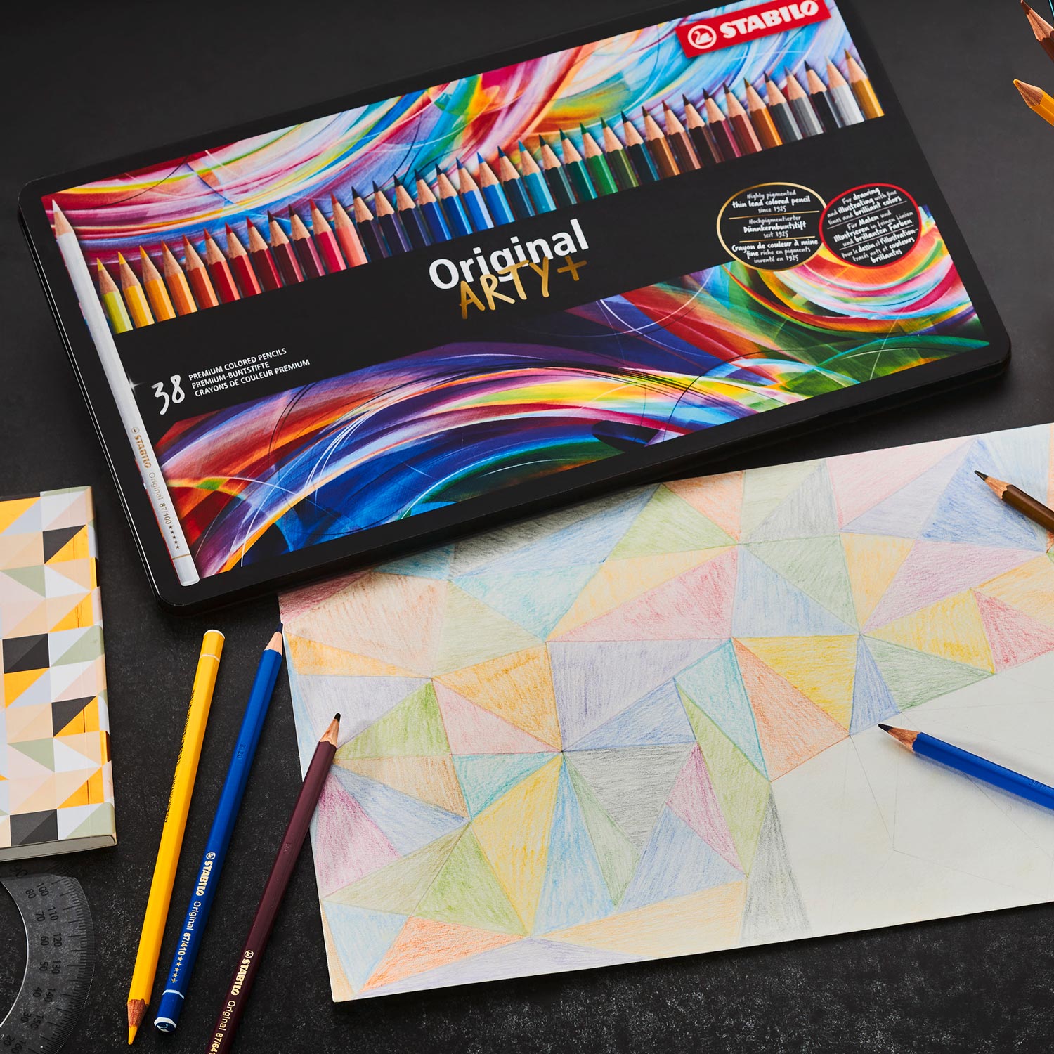 STABILO Originele Kleurpotloden Metalen Doos, 12st.