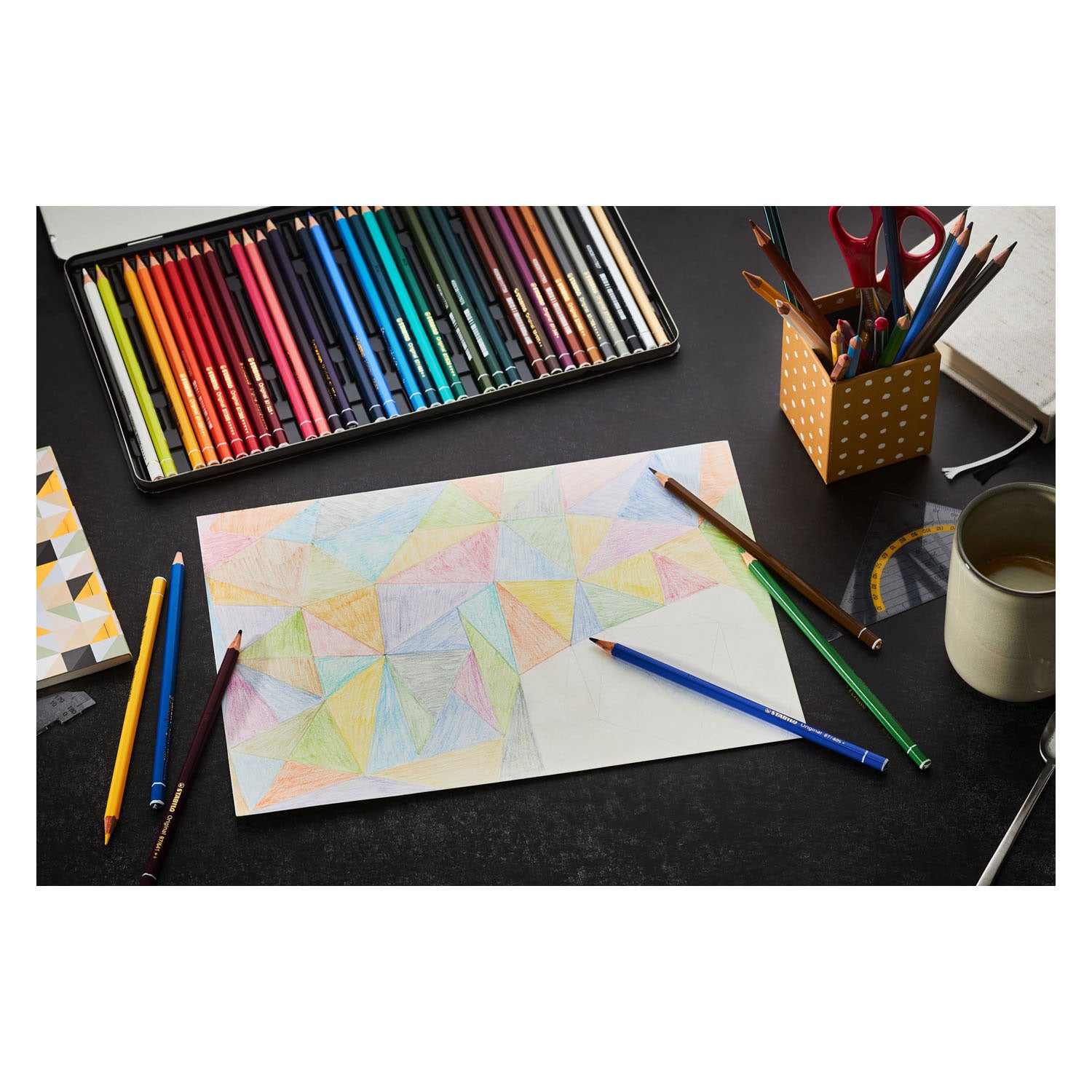 STABILO Originele Kleurpotloden Metalen Doos, 38st.