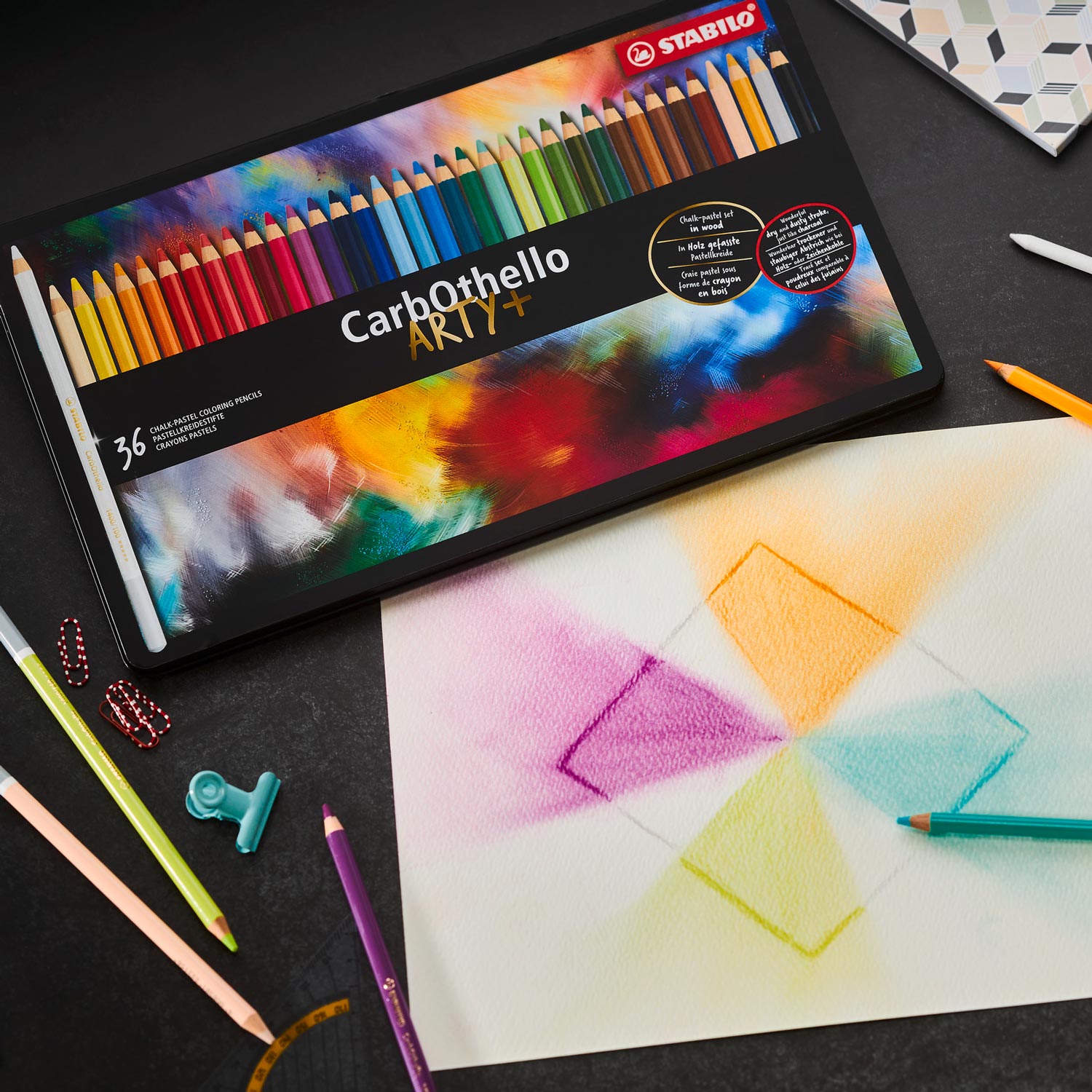 Stabilo Carbothello - chalk pastel pencil - metal set 12 pcs.